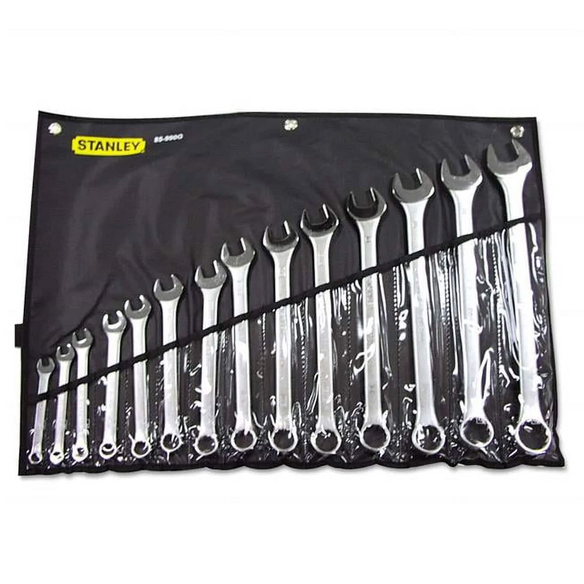 Master Mechanic - 14 Piece Nickel Chrome Plated Finish SAE Combination Wrench Set - Silver