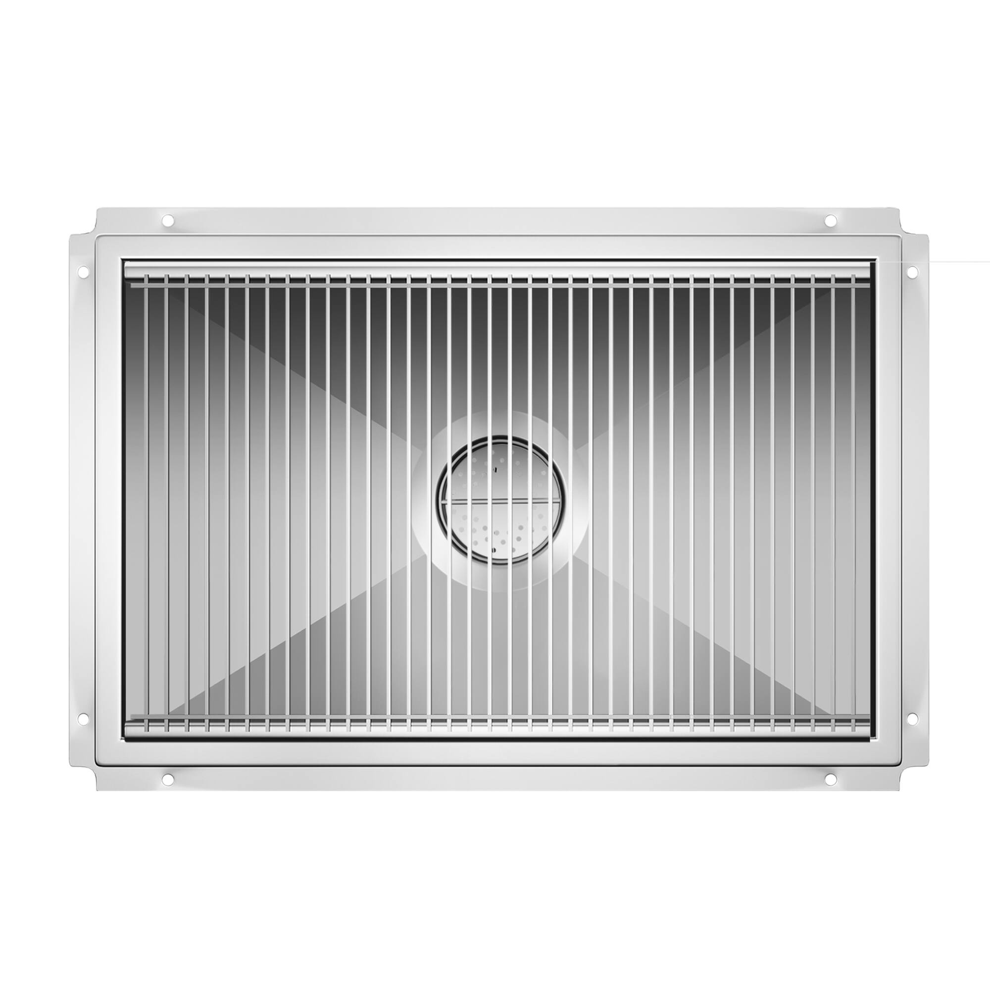Alt View 1. Koolmore - 24" x 36" Stainless Steel Floor Trough Drain, 14-Gauge with Subway-Style Grating & Removable Drain Basket, NSF Listed - Stainless-Steel.