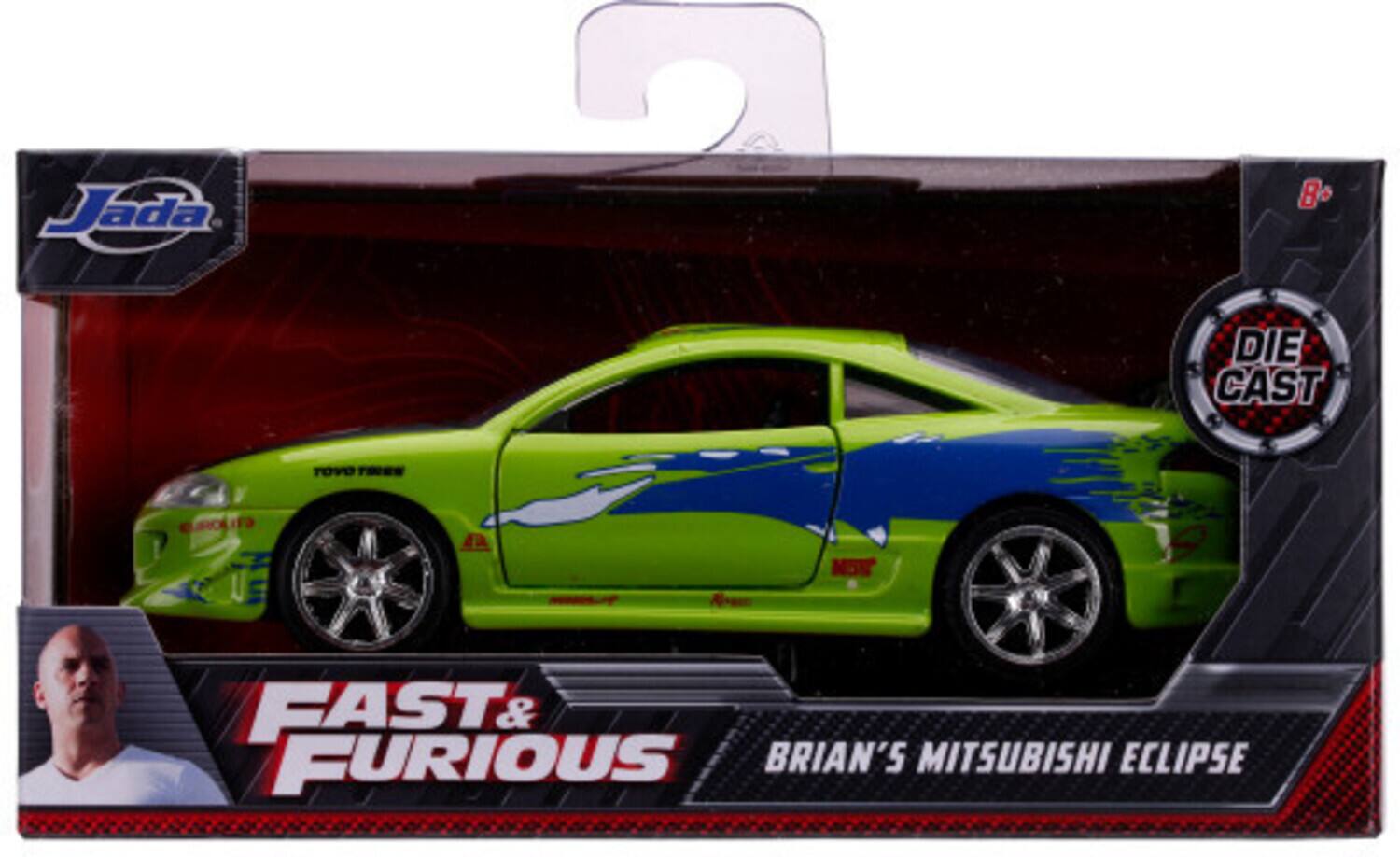 Jada 8+ Die Cast: Toyo Thieu Eurolite, Fast & Furious, Brian's Mitsubishi Eclipse.