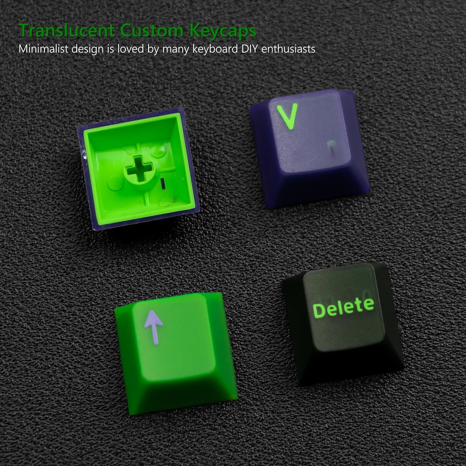 Translucent Custom Keycaps  
Minimalist design is loved by many keyboard DIY enthusiasts