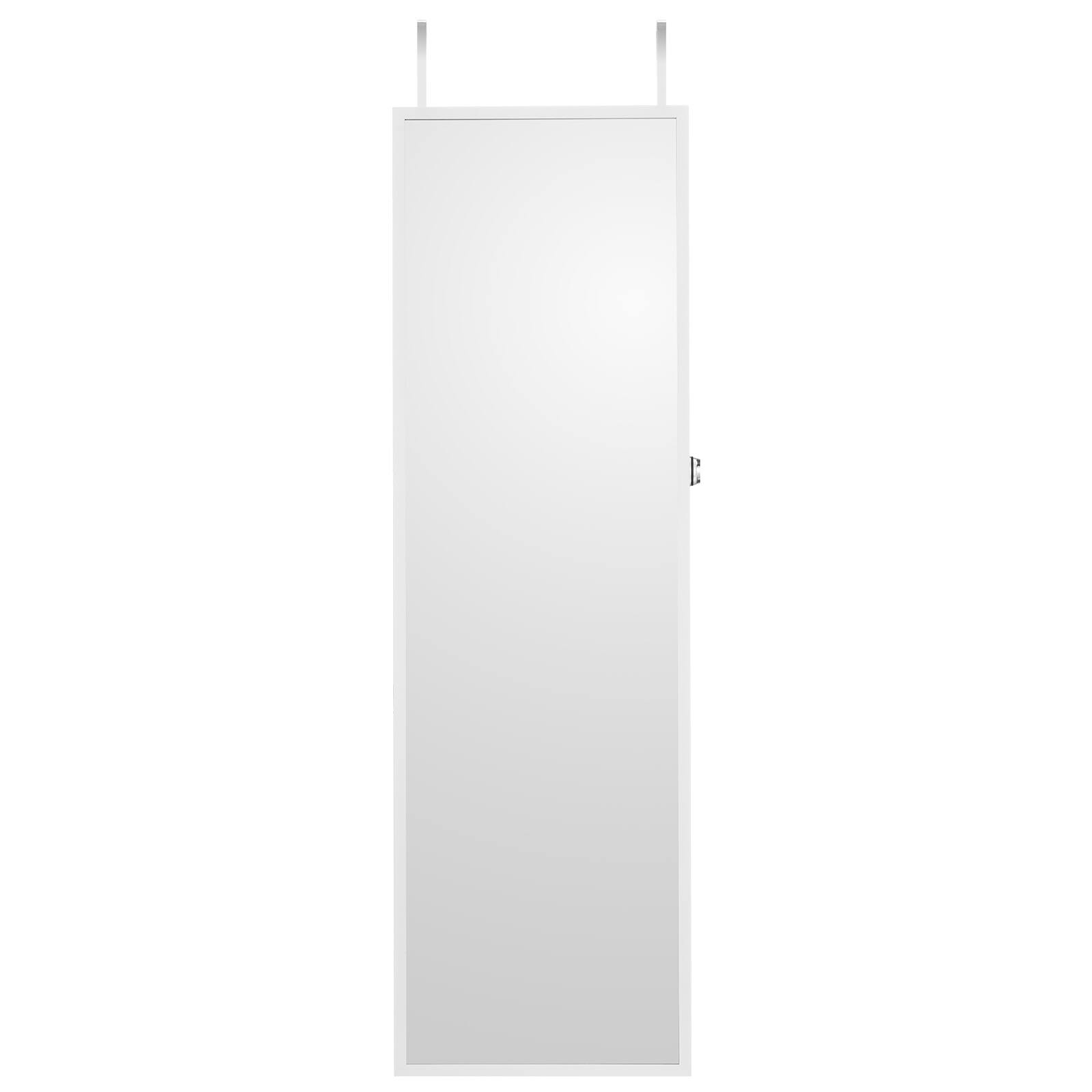 Alt View 5. VEVOR - Mirror Jewelry Cabinet, 47.05-Inch Tall Lockable Jewelry Cabinet Armoire, Wall or Door Mounted Jewelry Mirror Organizer - White.