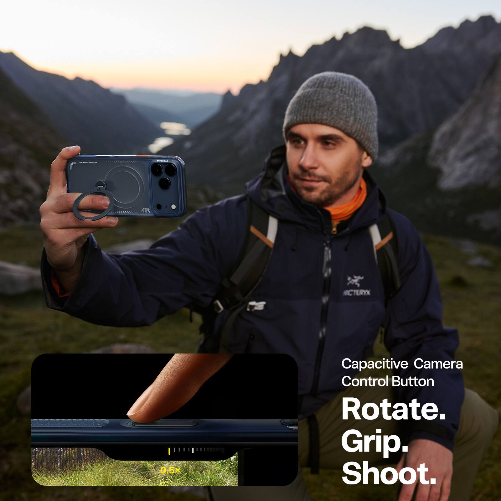 IR NCTERYX 0.5x Capacitive Camera Control Button  
Rotate. Grip. Shoot.