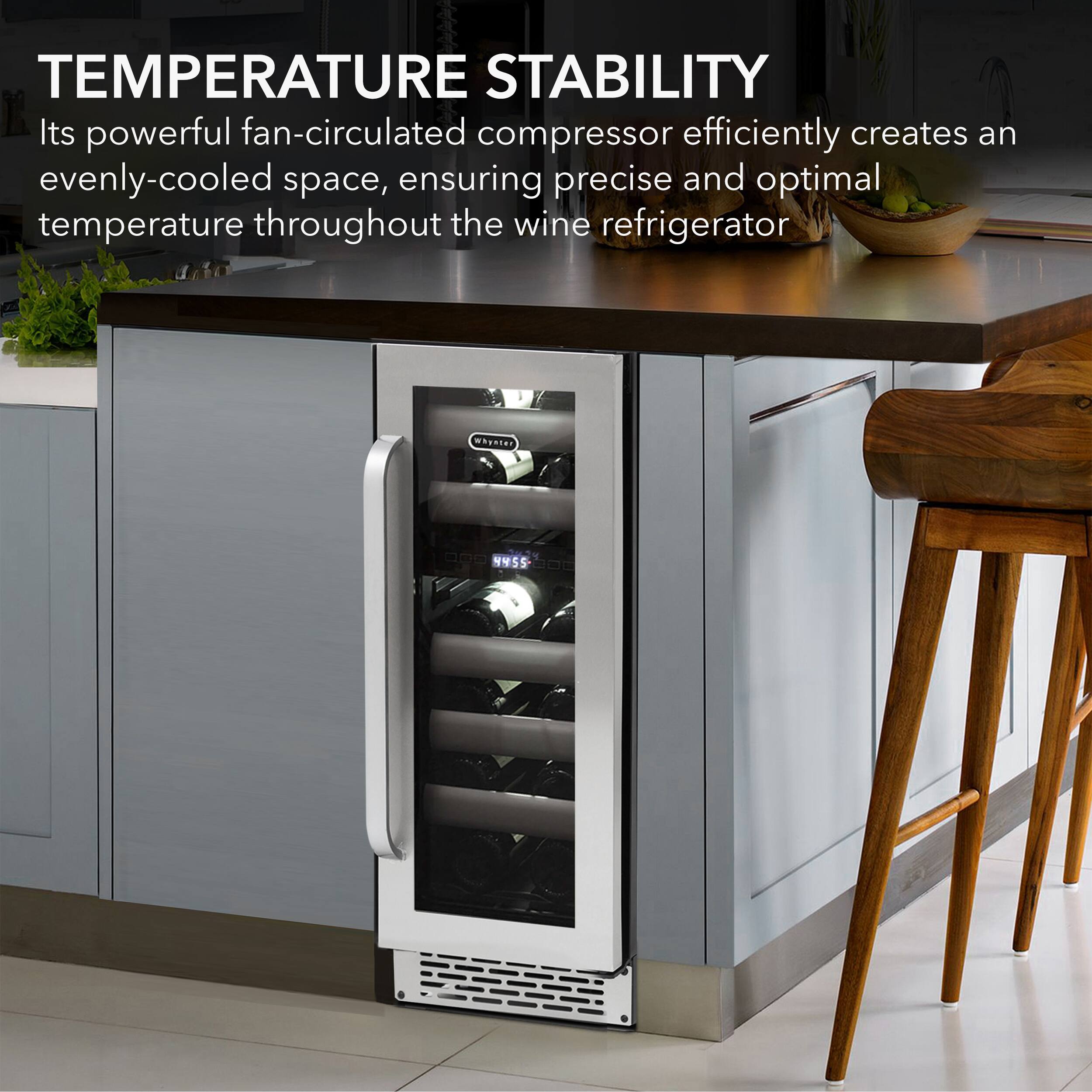 Angle. Whynter - Elite 17-Bottle Wine Refrigerator - Stainless steel.