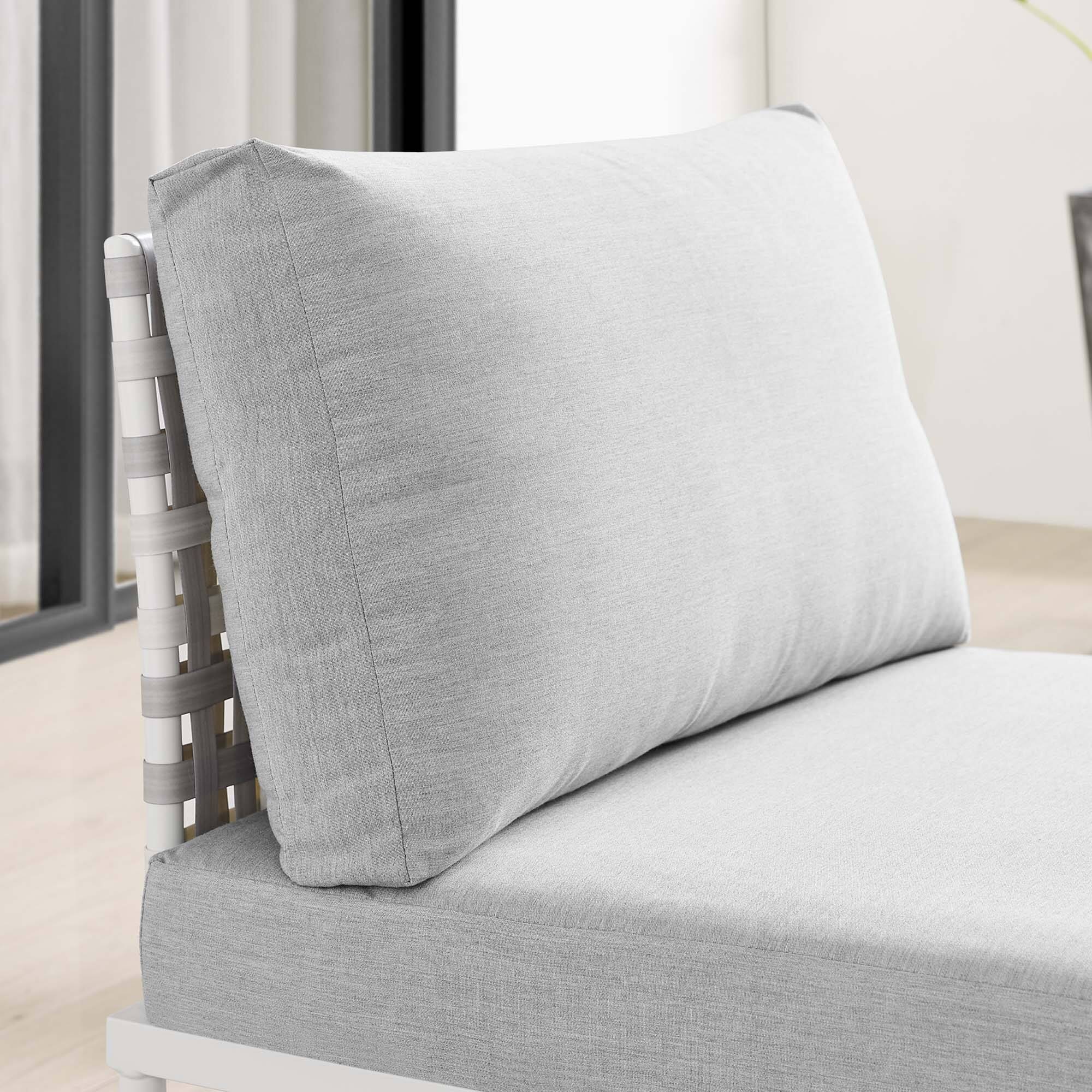 Back. Modway - Harmony Sunbrella® Basket Weave Outdoor Patio Aluminum Armless Chair by Modway - Taupe Gray.