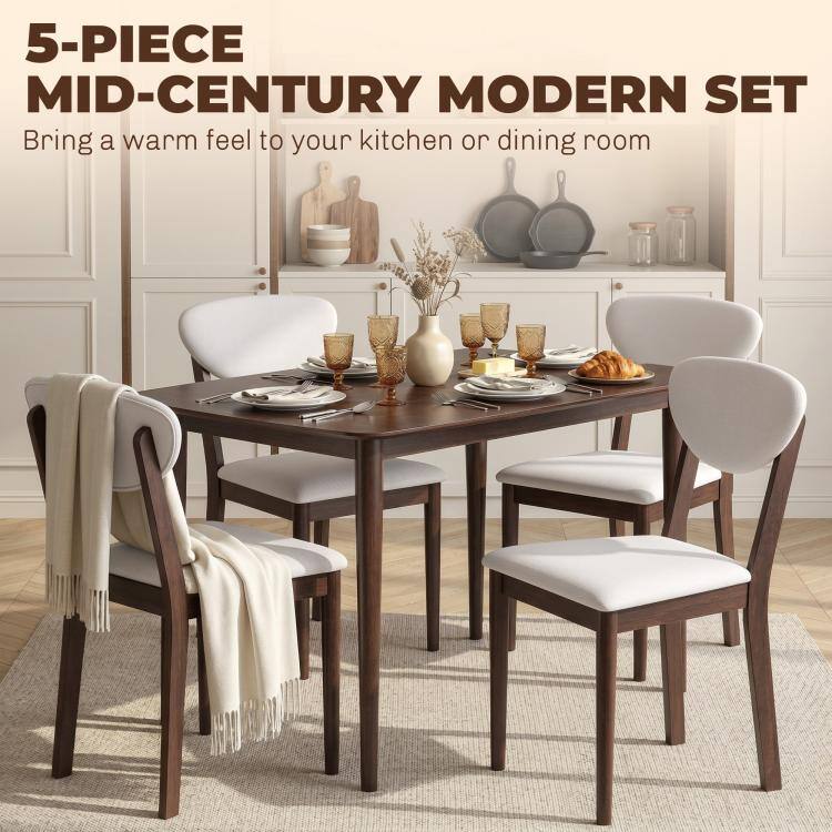 5-PIECE MID-CENTURY MODERN SET  
Bring a warm feel to your kitchen or dining room