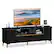 Front. Gymax - Gymax Mid Century Modern Entertainment Center 63-Inch TV Stand for TVs up to 75'' - Black.
