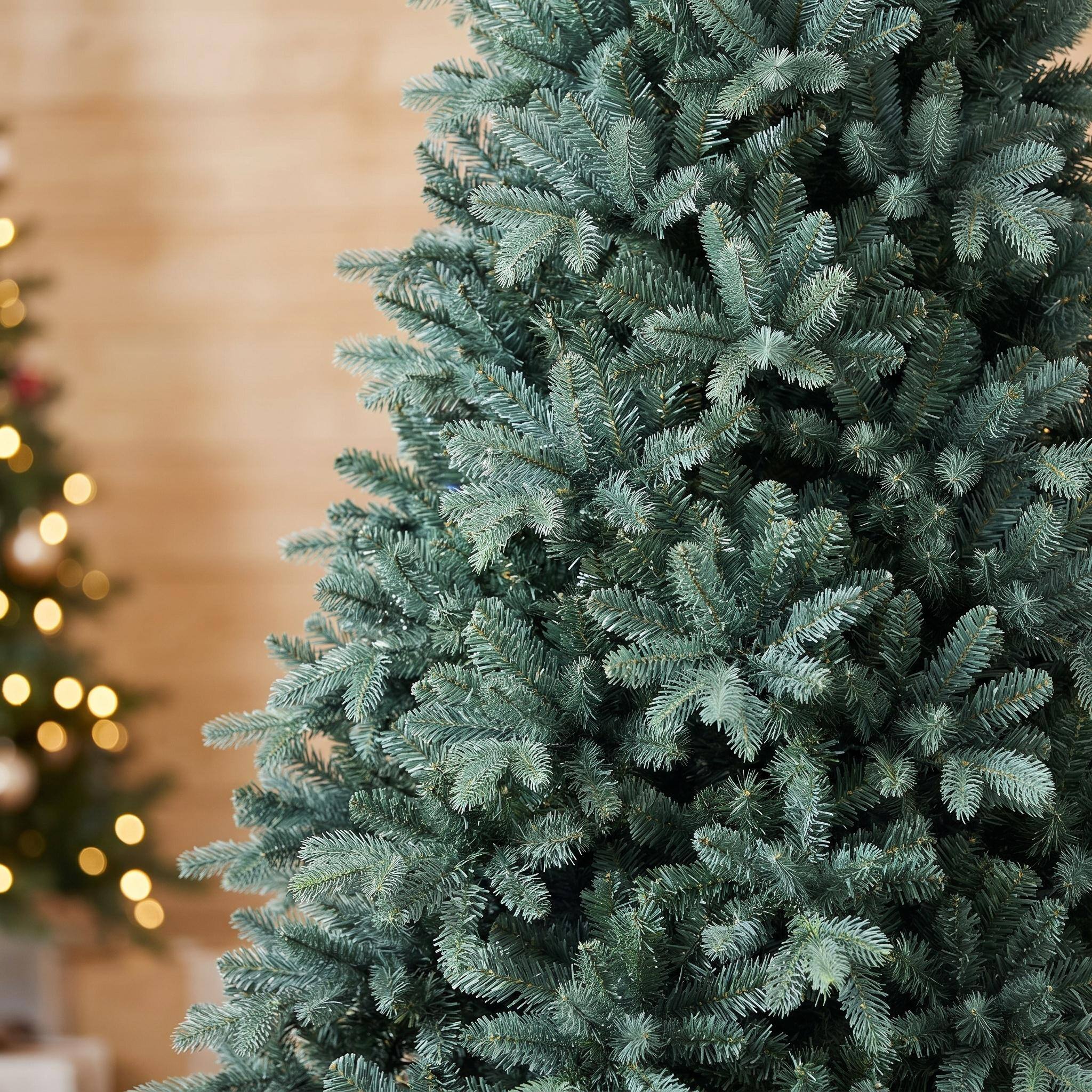 Alt View 6. Forest'nSky - 4 ft. Blue-Green Tint PE/PVC Christmas Tree with 475 Tips, Hinged Branches, and Metal Stand - Blue+Green.