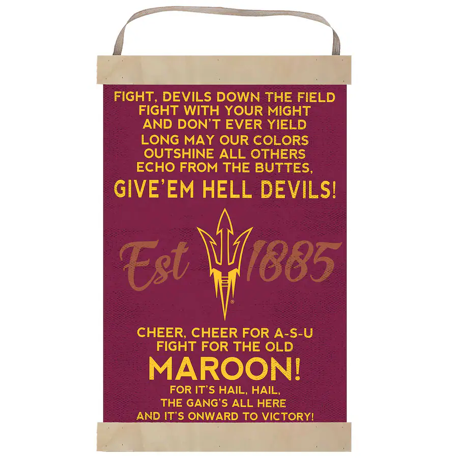 Jardine Arizona State Sun Devils Fight Song Banner Sign Maroon 4941642 ...