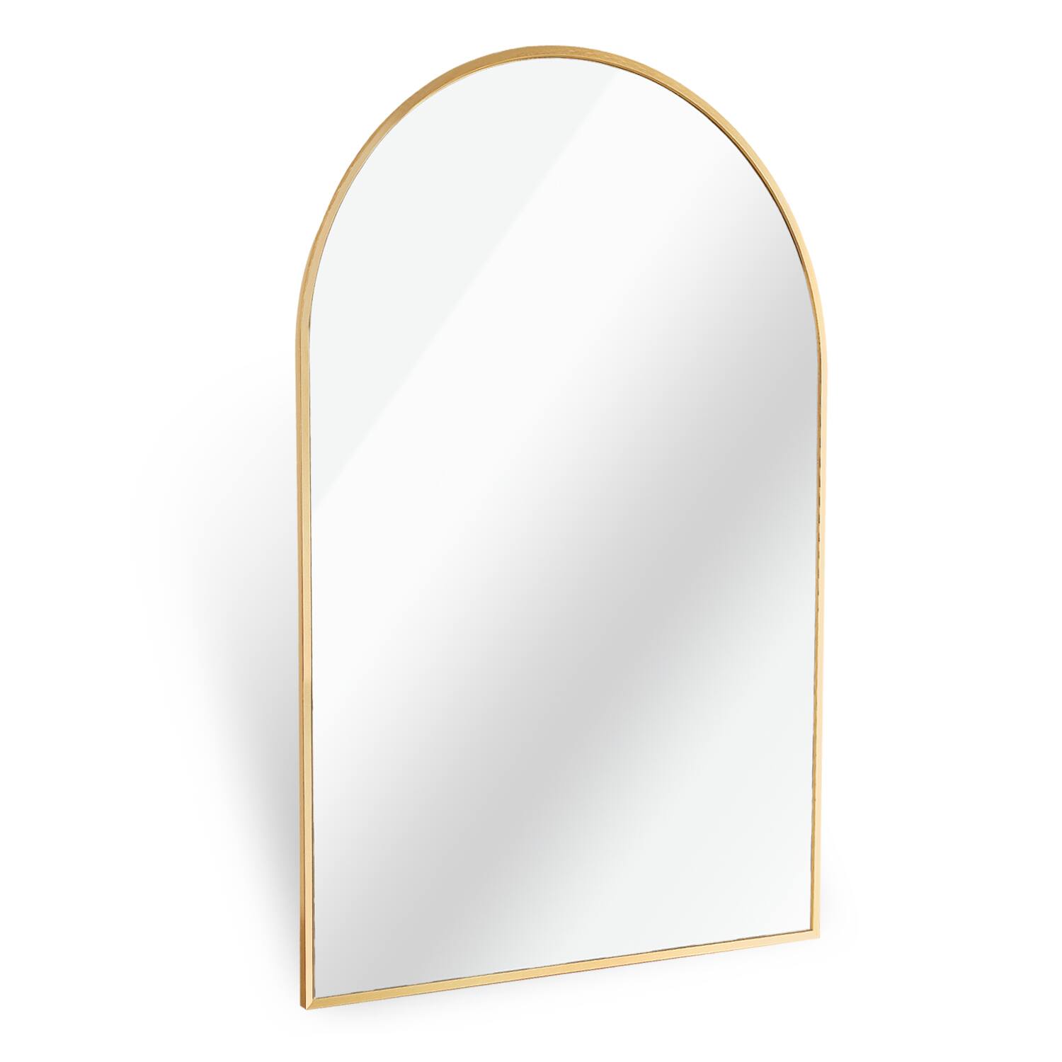 Alt View 6. PAIHOME - 24x36 Inch Arched Mirror, HD Glass Wall Mirror with Rustproof Metal Frame, Bedroom Fireplace Mantel Bathroom Mirror - Gold.
