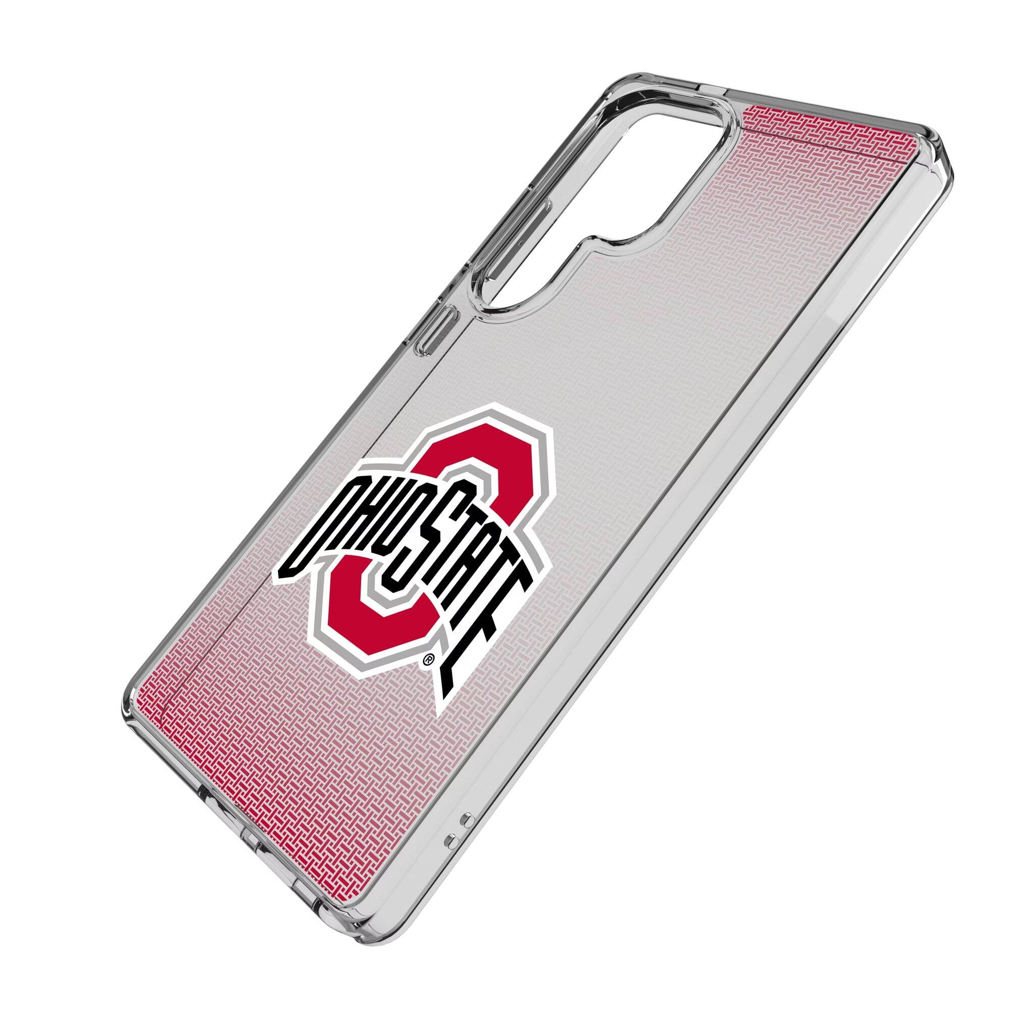 Alt View 1. Keyscaper - Ohio State Buckeyes Linen Logo Galaxy Clear Case - S24 - Multicolor.