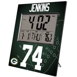 Keyscaper - Elgton Jenkins Green Bay Packers Digital Desk & Wall Clock - Multicolor