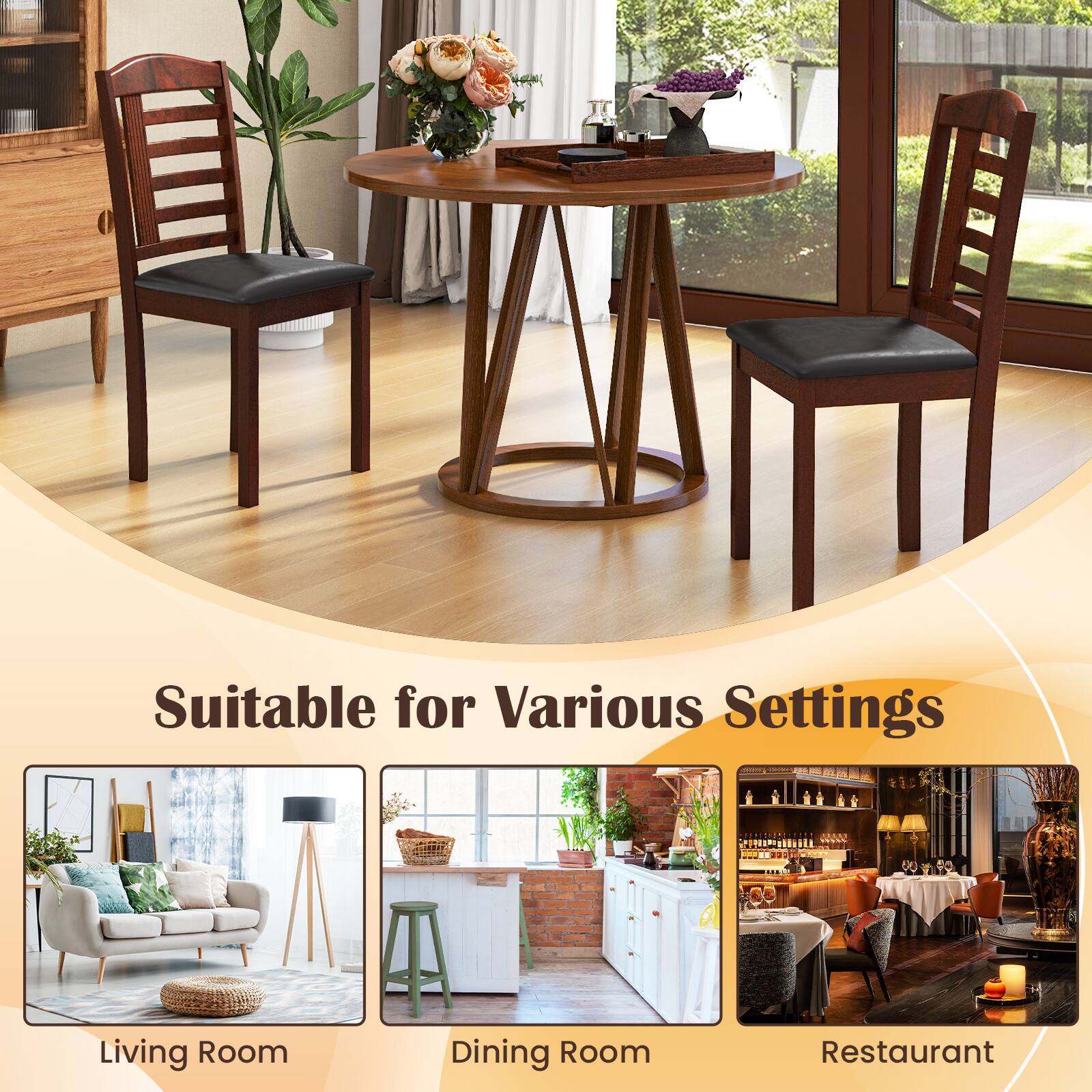 Suitable for Various Settings: Living Room, Dining Room, Restaurant