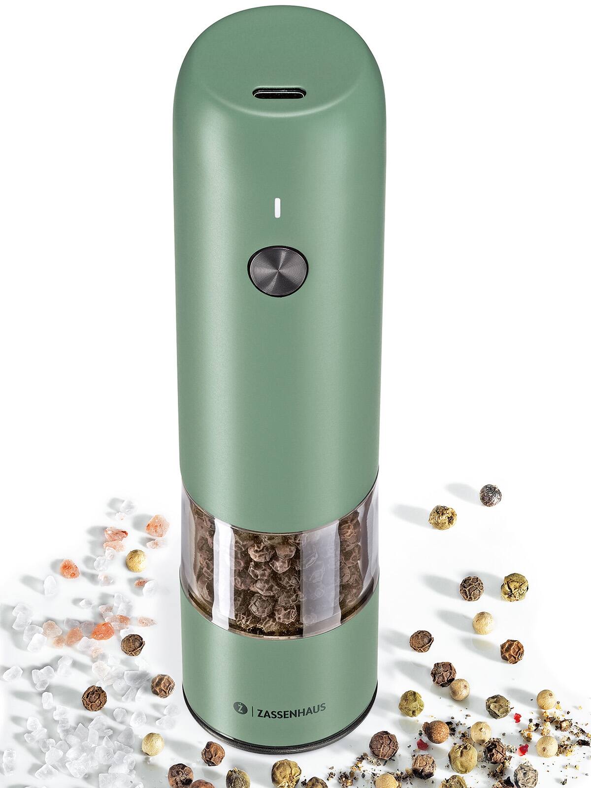 Alt View 2. Zassenhaus - Koln Rechargeable Salt or Pepper Mill, 5.5" H x 1.5", Green - Green.