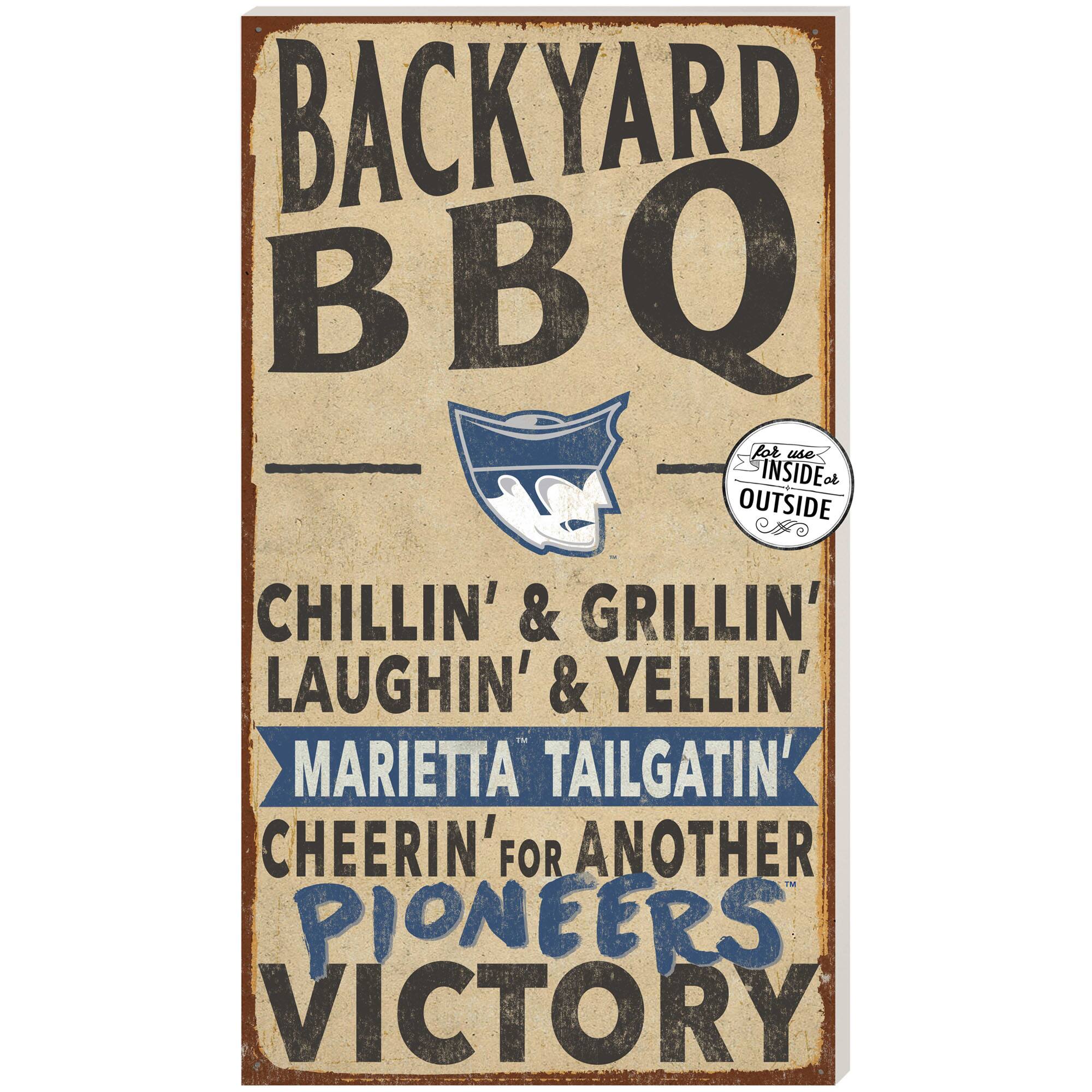 Marietta College Pioneers 11" x 20" Indoor/Outdoor BBQ Sign