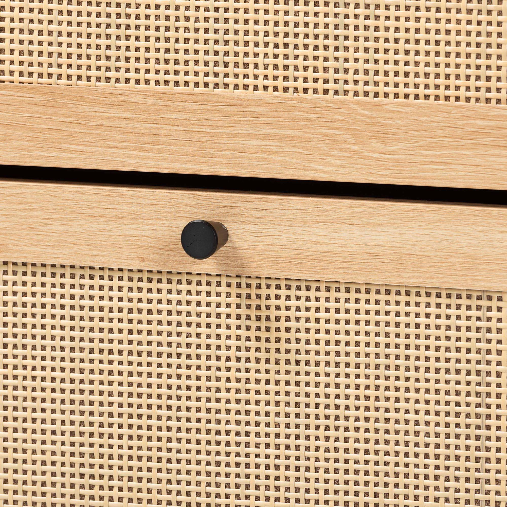 Alt View 1. Baxton Studio - Remus Wood Shoe Cabinet - 12-Pair Shoe Storage Organizer with 2 Flip Doors, Compact Hallway or Entryway Furniture - Light Oak/Black.