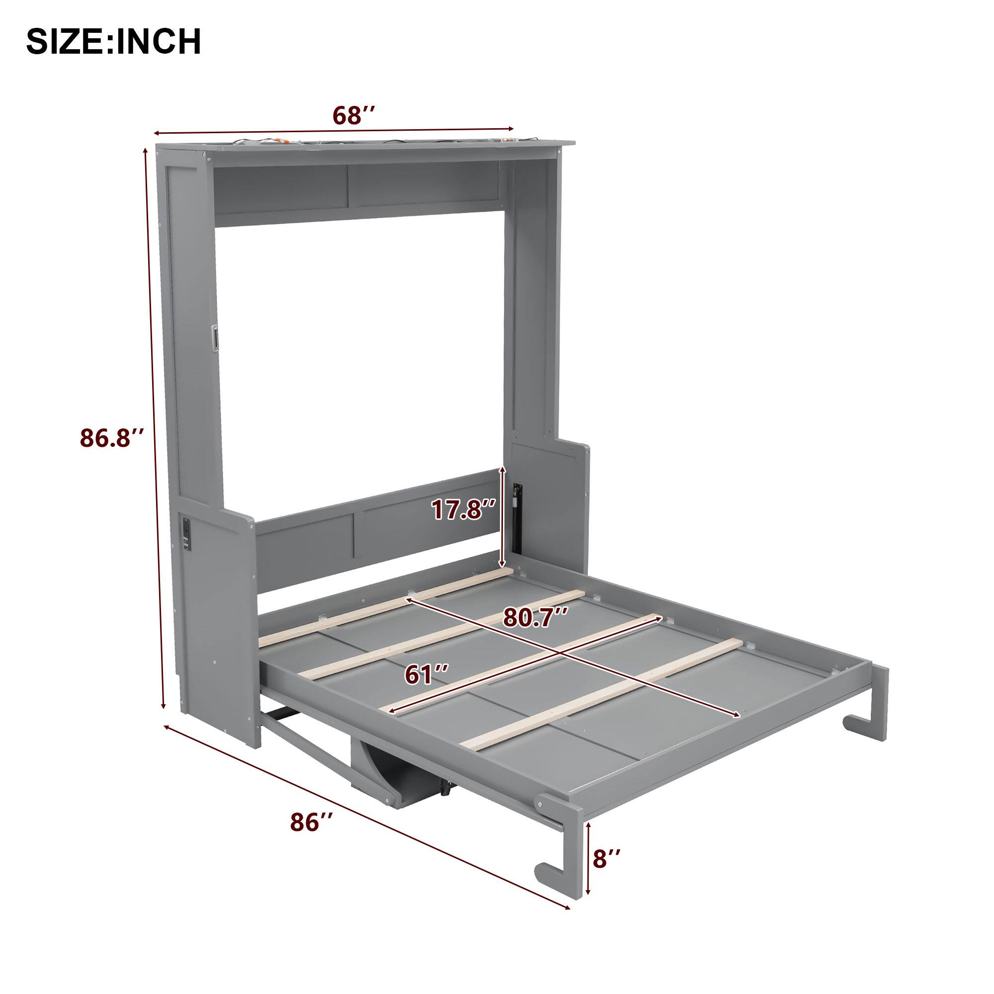SIZE: INCH  
68" 86.8" 17.8" 80.7" 61" 86" 8"