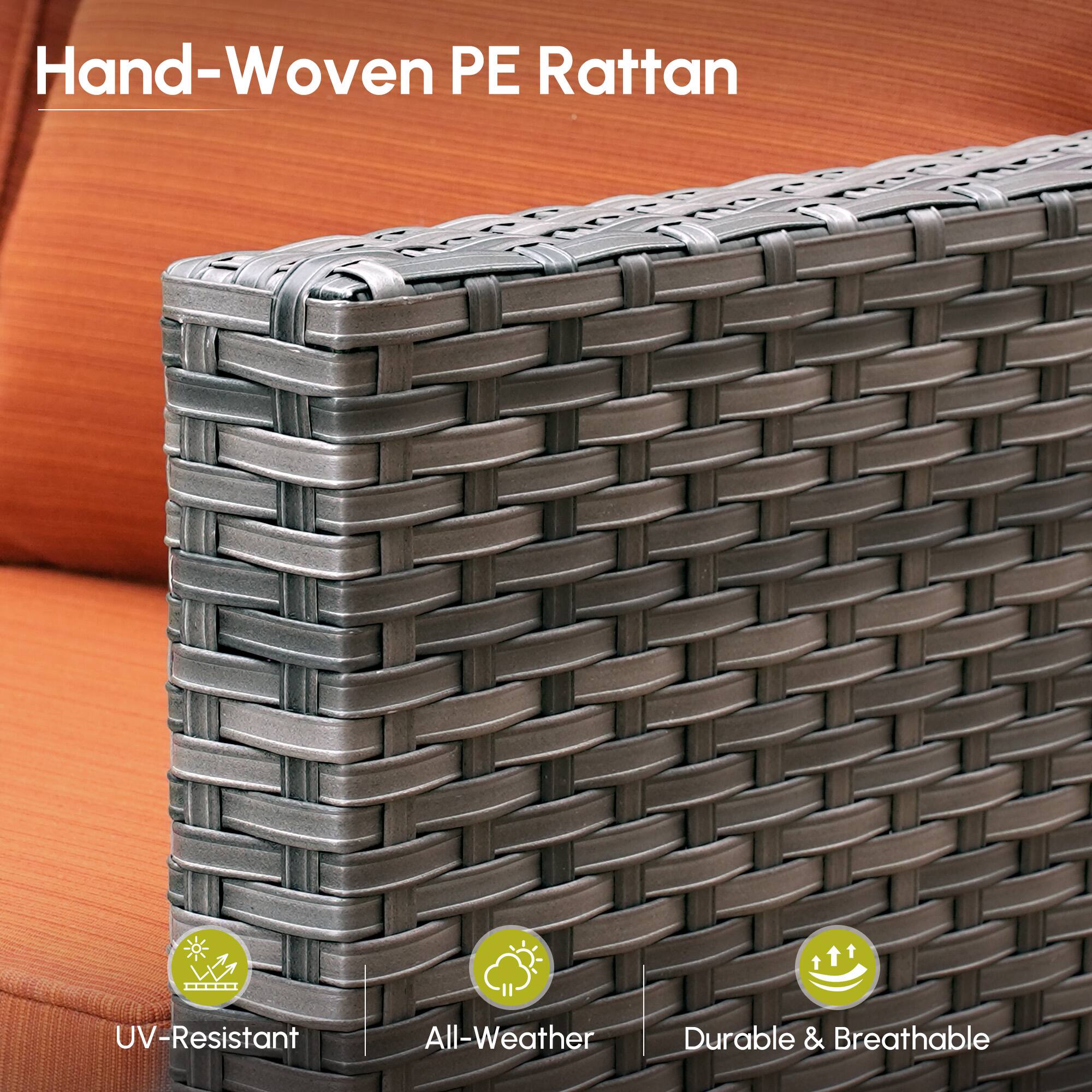 Hand-Woven PE Rattan

- UV-Resistant
- All-Weather
- Durable & Breathable