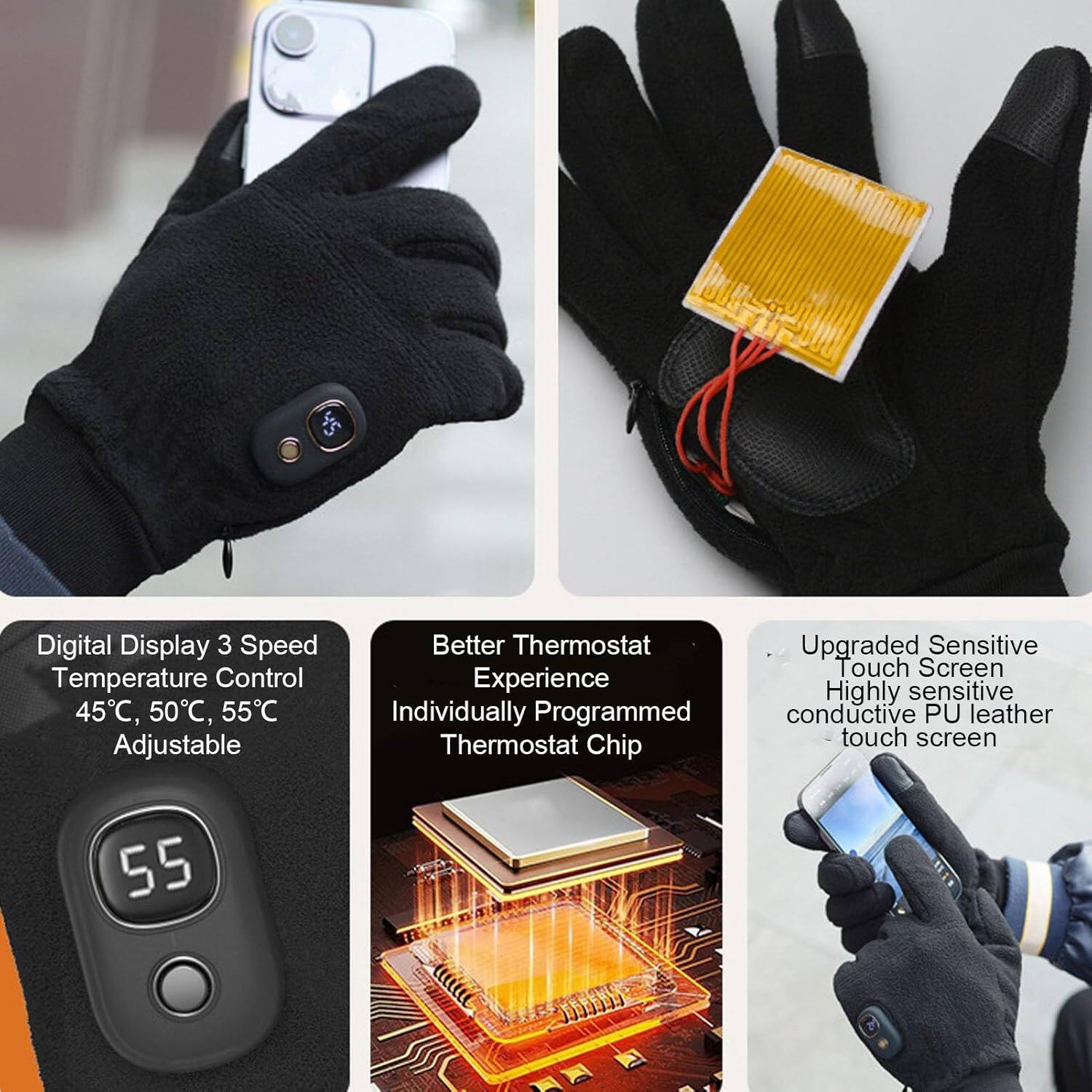 - Digital Display 3 Speed Temperature Control 45°C, 50°C, 55°C Adjustable
- Better Thermostat Experience Individually Programmed Thermostat Chip
- Upgraded Sensitive Touch Screen Highly sensitive conductive PU leather touch screen