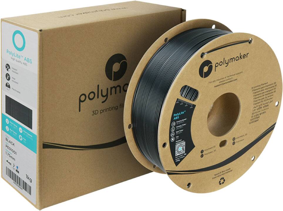 PolyLite ABS 1.75mm 3D printing filament is a high-quality, black ABS material that is suitable for use with 3D printers. This filament is designed for use with the Polymaker or For 3D printers, and it comes in a 1kg spool. The filament has a diameter of 1.75mm and is ideal for creating durable, high-resolution prints.