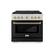 Front. ZLINE - 36 in. Wide 6 Burner Autograph Paramount Dual Fuel Range w/ DuoPro Cooktop & Black Door w/ Bronze Accents - Stainless Steel with Black Matte Door.