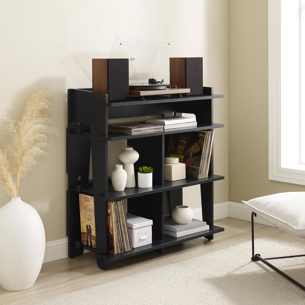 Alt View 4. Crosley Furniture - Soho Record Storage Console - Black.