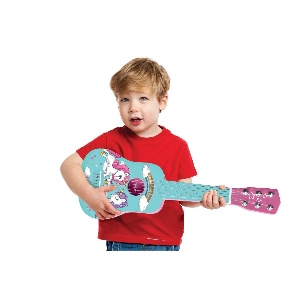 Alt View 4. Lexibook - My First Wooden Guitar Unicorn  – 21'' / 53 cm.
