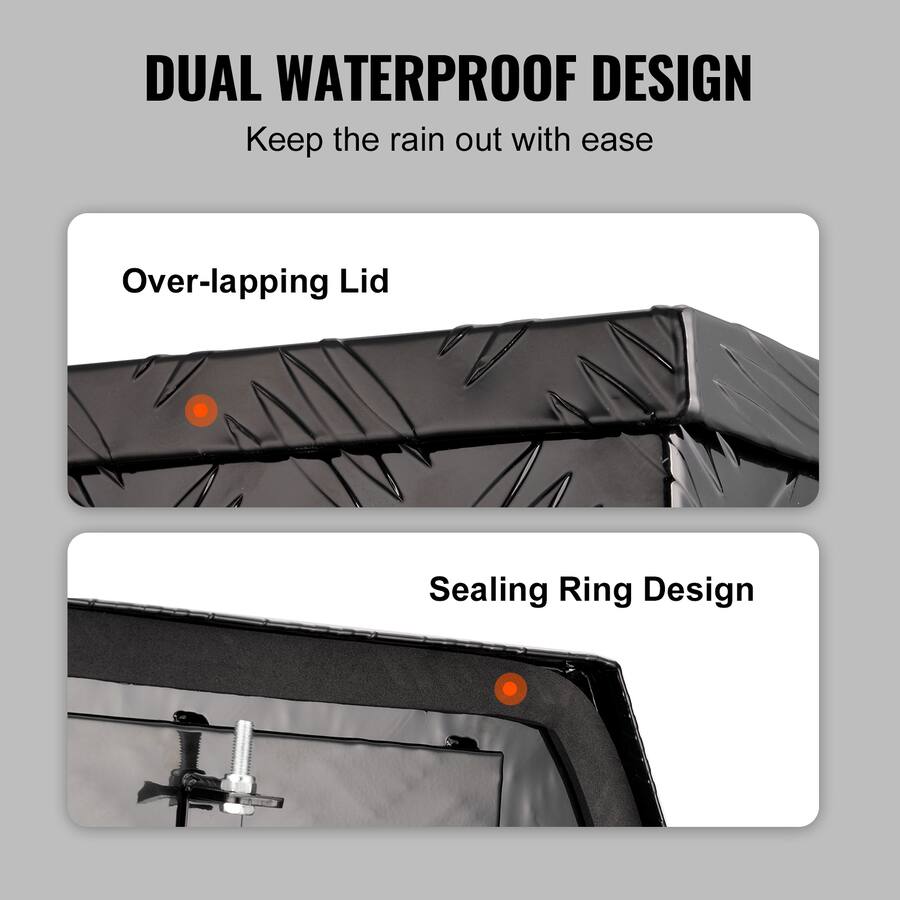 Ring Box VEVOR Trailer Tongue Box, Aluminum Alloy Diamond Plate Tongue Box Tool ...