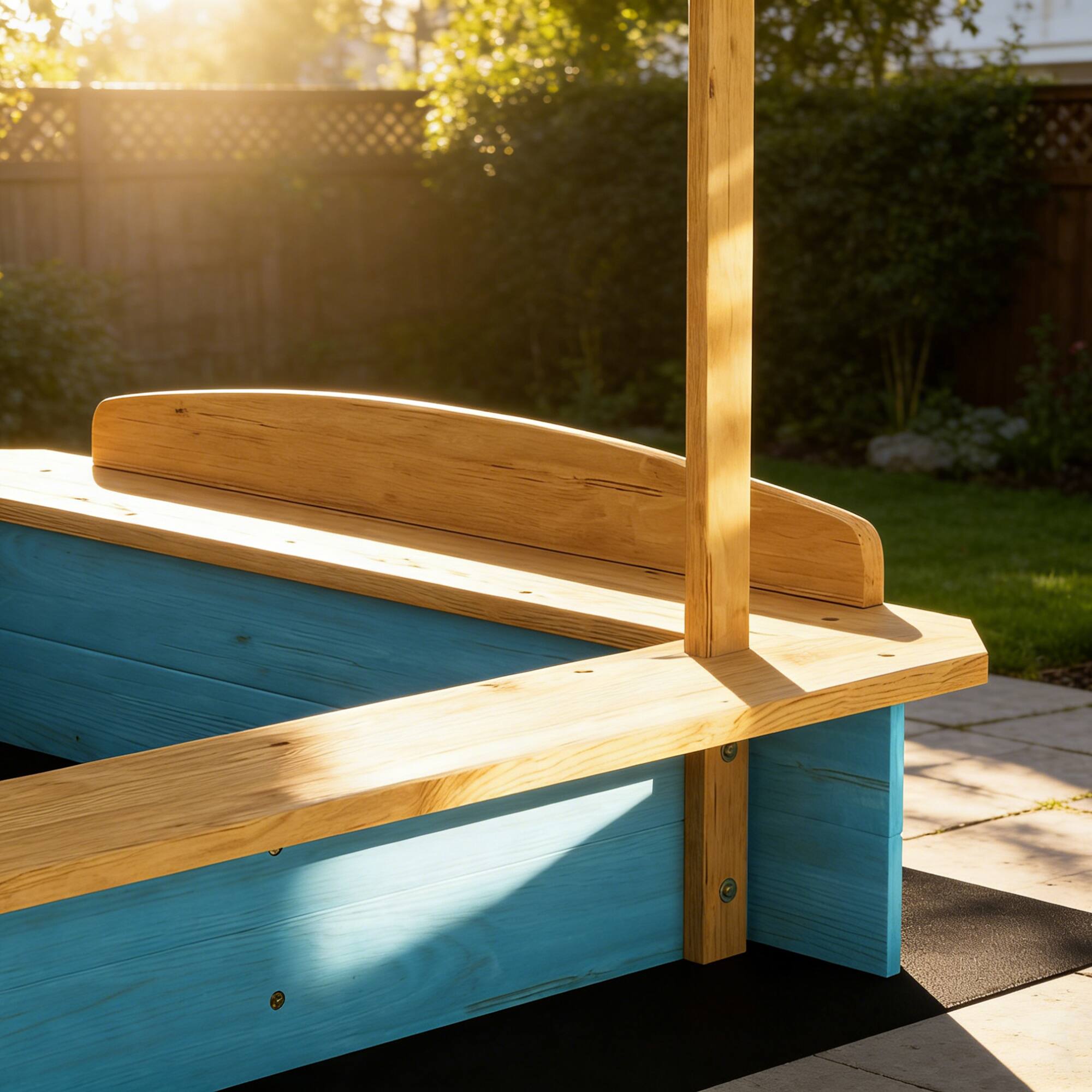 Alt View 8. Qaba - Sandbox with Dinosaur Print Canopy Kids Sandbox Outdoor with Bench Seats & 2 Storage - Blue.