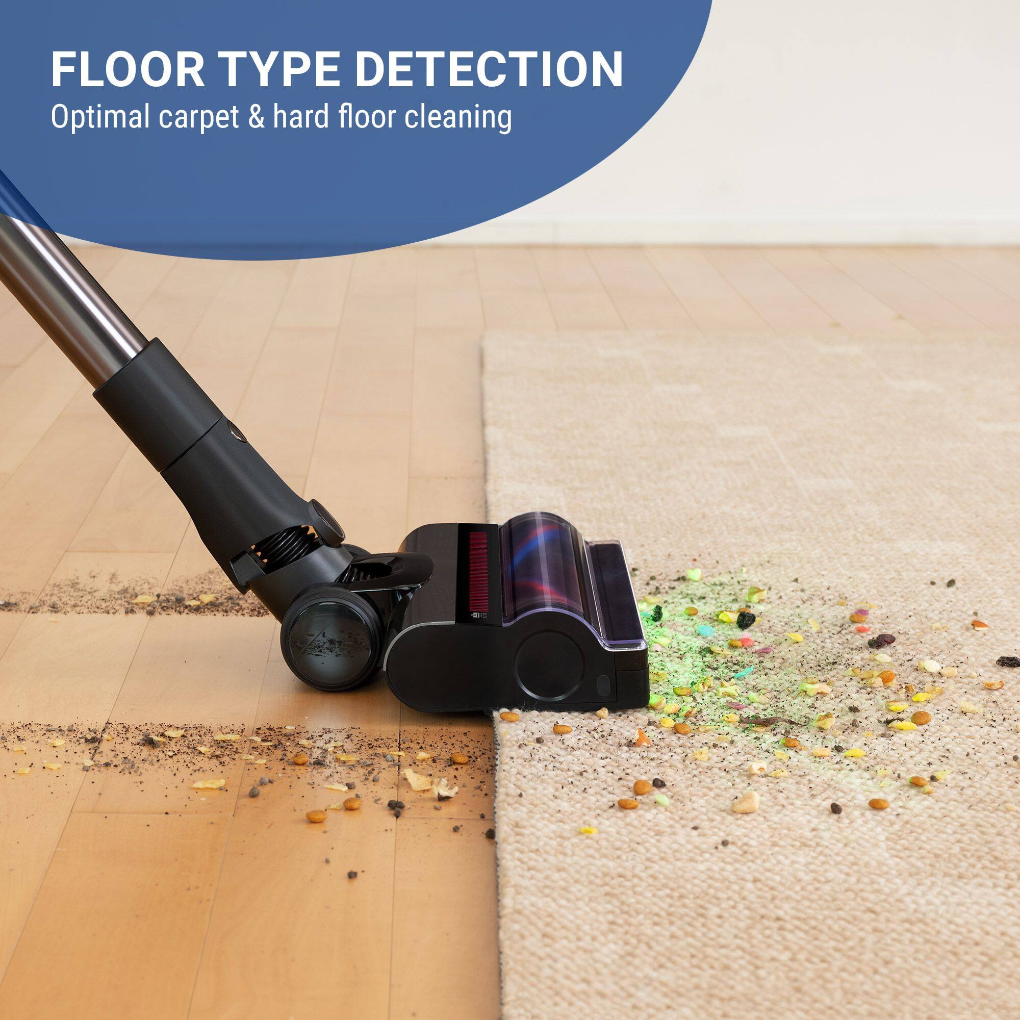 FLOOR TYPE DETECTION  
Optimal carpet & hard floor cleaning
