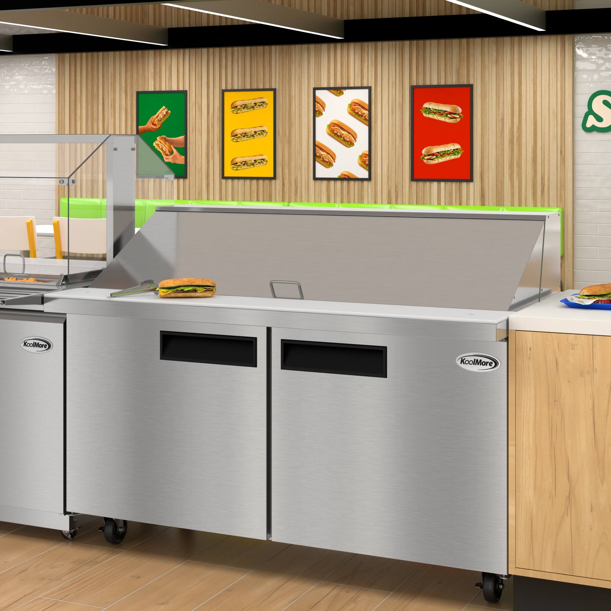 Koolmore 60 in. Commercial 2 Door Refrigerated Mega Salad and