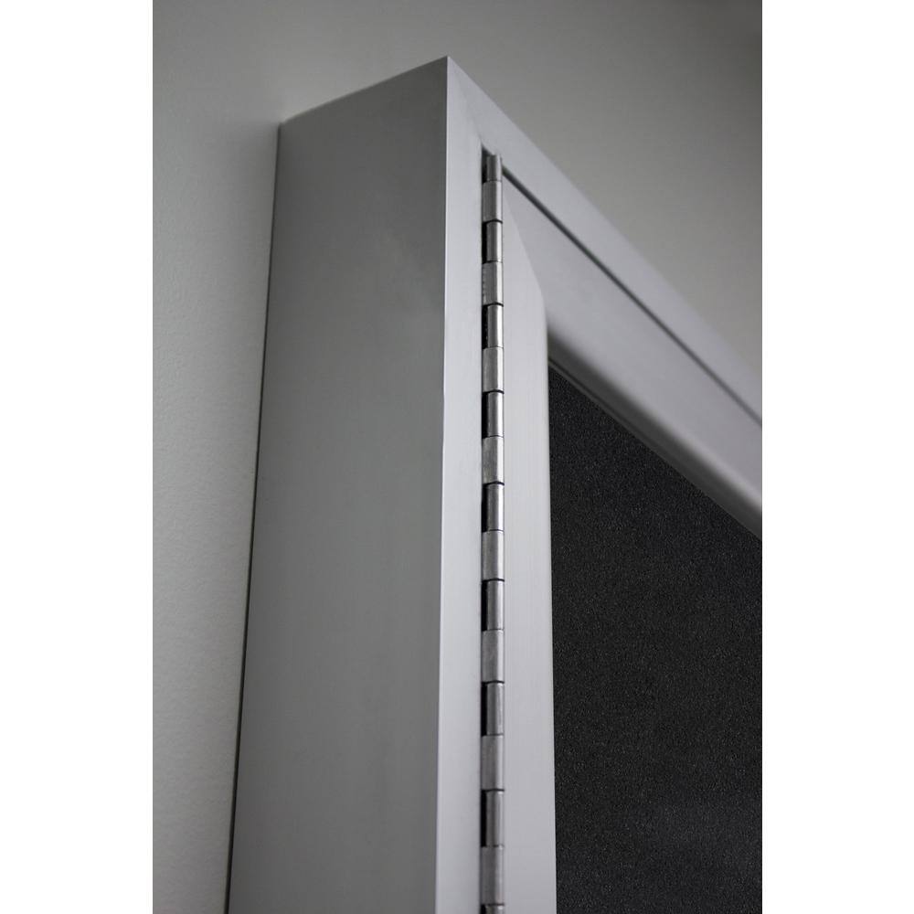 Angle. Ghent - Ghent 1 Door Enclosed Recycled Rubber Bulletin Board with Satin Frame, 36"H x 30"W, Confetti.