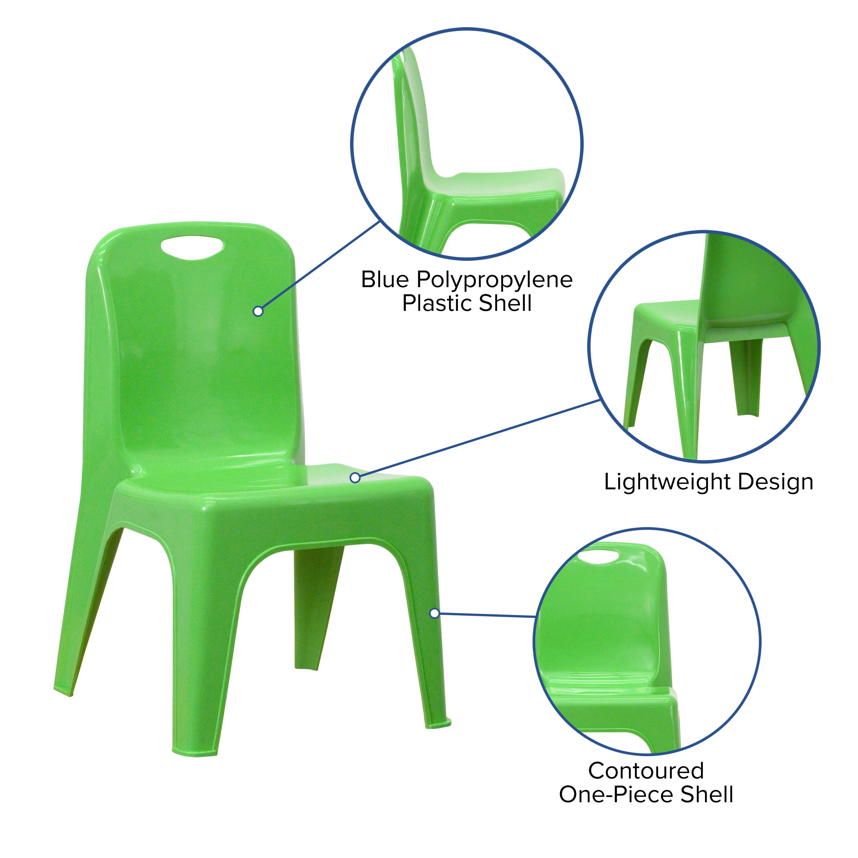 Blue Polypropylene Plastic Shell Lightweight Design Contoured One-Piece Shell