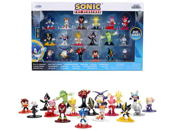 Jada FM SONIC THE HEDGEHOG NANO METALFIGS 3+ SERIE SERIE 1 a SERIES JEFS DIE-CAST SONIC THE HEDGEHOG MILES "TAILS" PROWER KNUCKLES THE ECHIDNA SUPER SILVER AMT POSE SUENINO BLAZE WARNING: ATTENTION: SHADOW ANDROID ROUGE THE BAT SUPER SCNEE NINJA ESPIONE VECTOR THE CROCODILE SILVER CHAO CHOONG G HAZAR Smal D RECLECES S FTAO nhpes DRUMMEE CREAM BIO THE CAT EGO-MAH CHARMY BEE MITAL SONIC 3.0 SAGE Nd b chilcen noer yeas emner E r2ta 2 n01275 2
SONIC THE HEDGEHOG
MILES "TAILS" PROWER
KNUCKLES THE ECHIDNA
SUPER SILVER
AMY ROSE
BURNING BLAZE
SHADOW ANDROID
ROUGE THE BAT
DRUMMER CREAM
BIO THE CAT
SUPER SONIC
NINJA ESPIONE
VECTOR THE CROCODILE
SIL