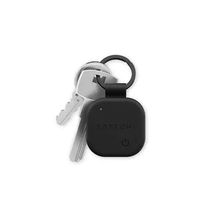 Front. Satechi - FindAll Keychain with Find My - Wireless Rechargeable, Location Tracker, Left-Behind Alerts, Audible Chime - Black.