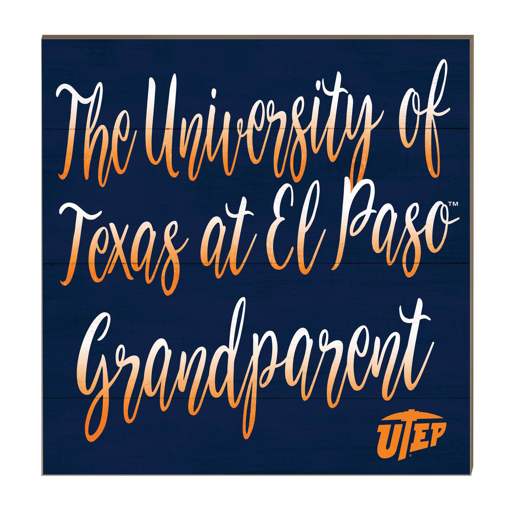 Jardine - UTEP Miners 10'' x 10'' Grandparent Plaque - Orange