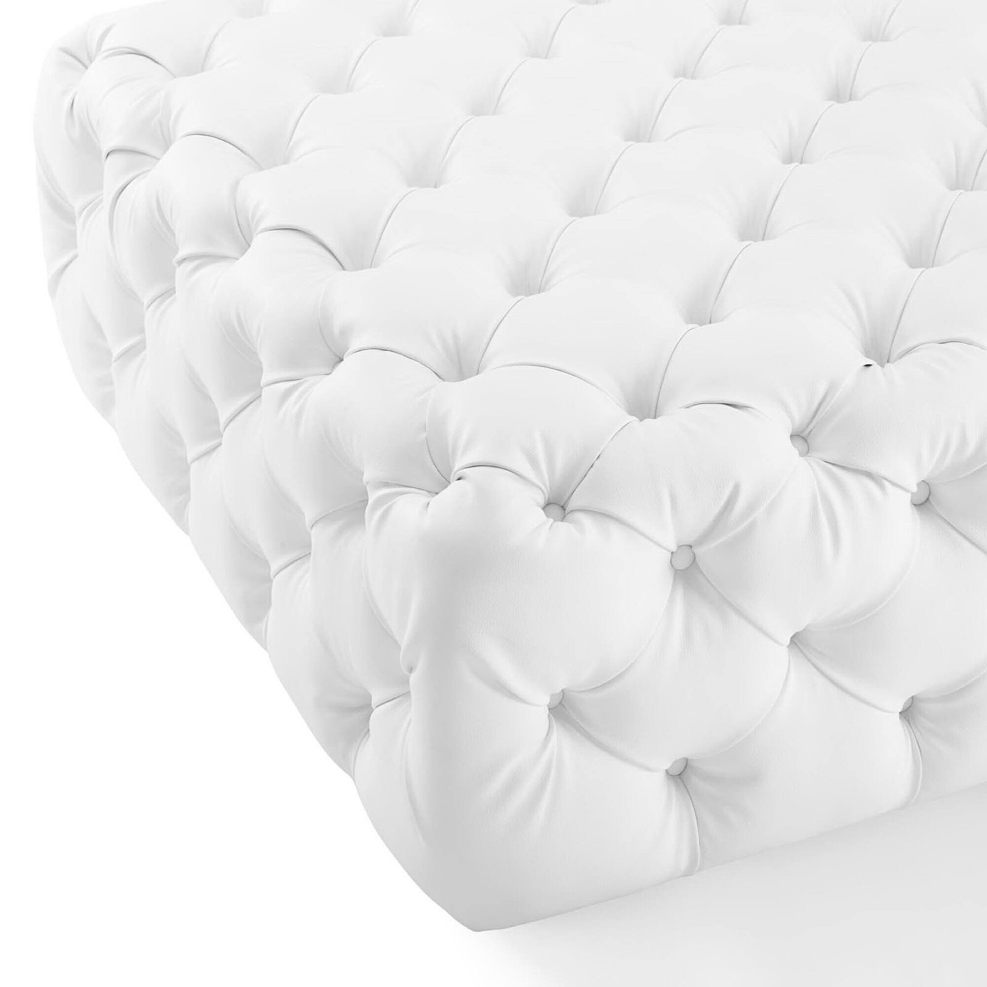 Alt View 2. Modway - Amour Tufted Button Large Square Faux Leather Ottoman by Modway - EEI-3773-WHI.