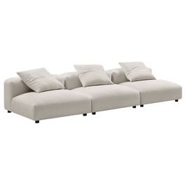 Solace 3-Piece Modular Upholstered Fabric Sofa by Modway - Gray