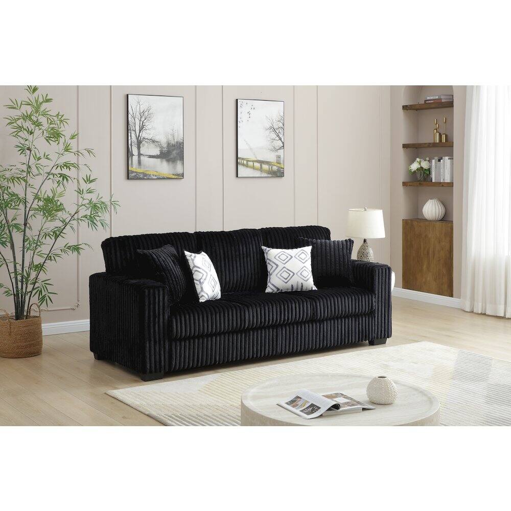 Alt View 2. Glory Furniture - Teddy Loveseat - Black.