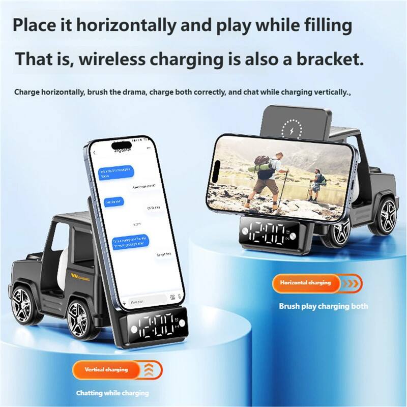 Place it horizontally and play while filling. That is, wireless charging is also a bracket.

Charge horizontally, brush the drama, charge both correctly, and chat while charging vertically.

Horizontal charging
Brush play charging both

Vertical charging
Chatting while charging