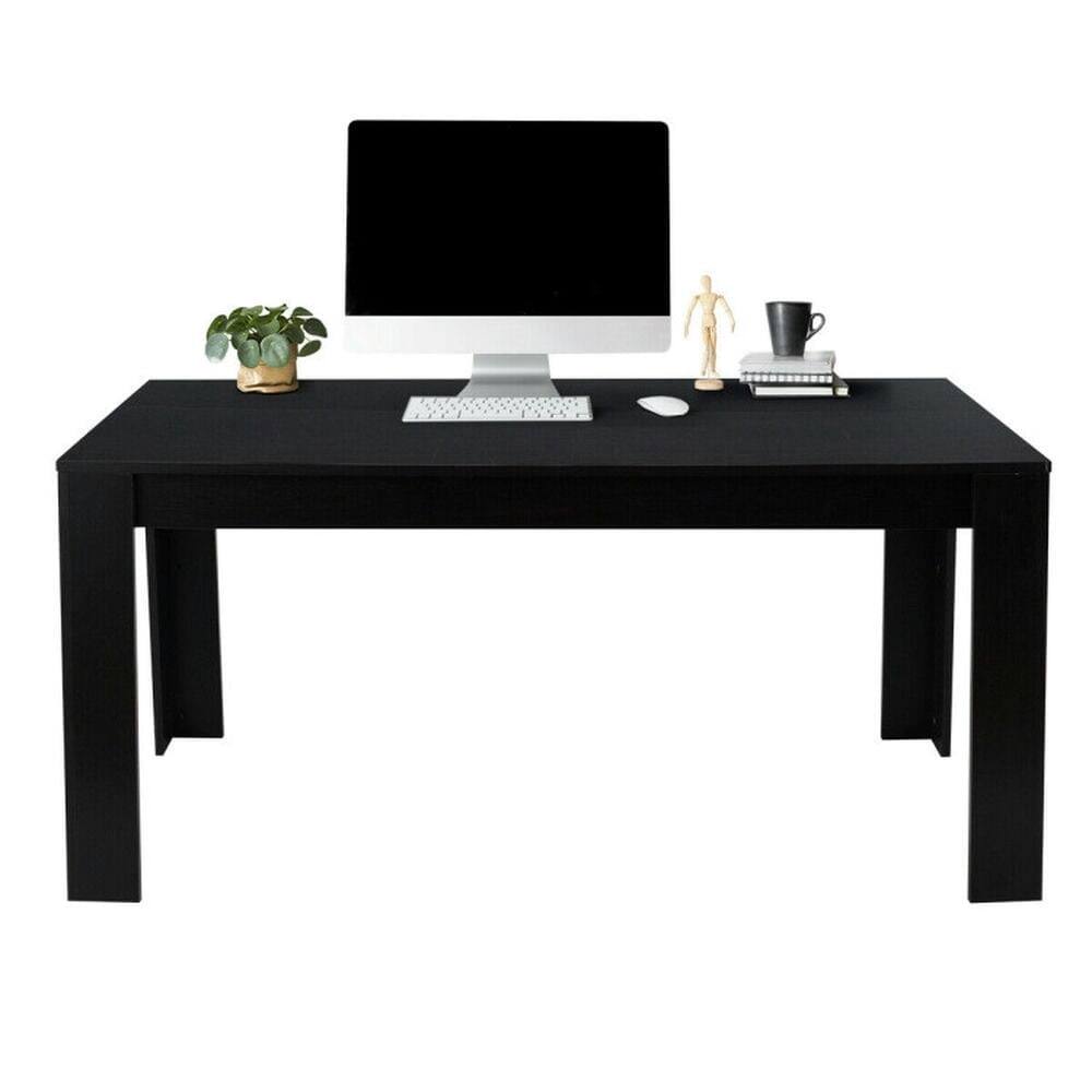 Pefilos - 63 Inch Rectangular Modern Dining Kitchen Table for 6 People- Counter Height Table, Kitchen Bar Height Table - Black