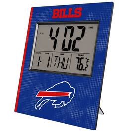 Keyscaper - Buffalo Bills Cross Hatch Digital Desk Clock - Multicolor