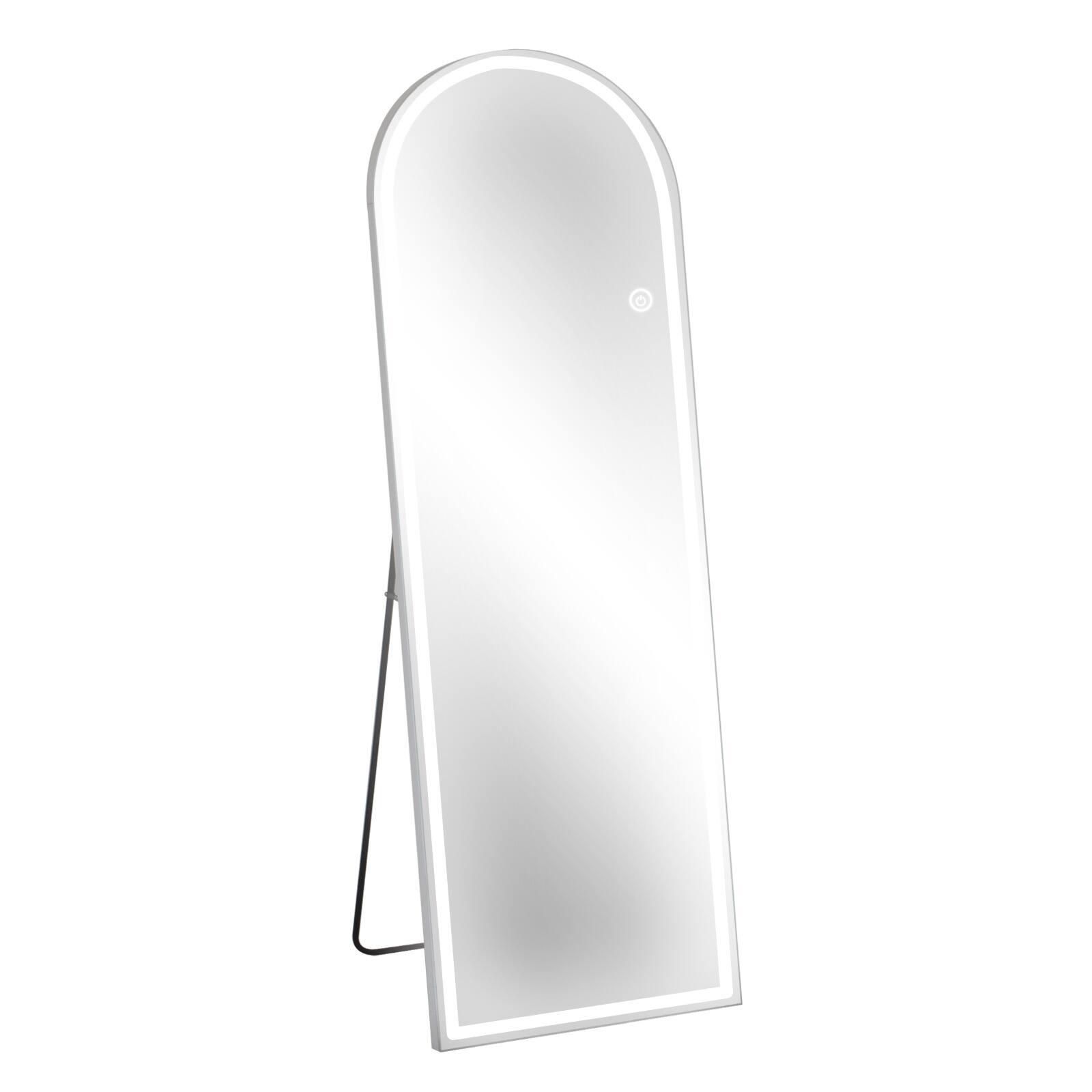 Easly - Arched 20 in. W x 63 in. H LED with 3-Color Dimmable Light Full Length Floor Mirror - Frameless price history on PriceWatchPro