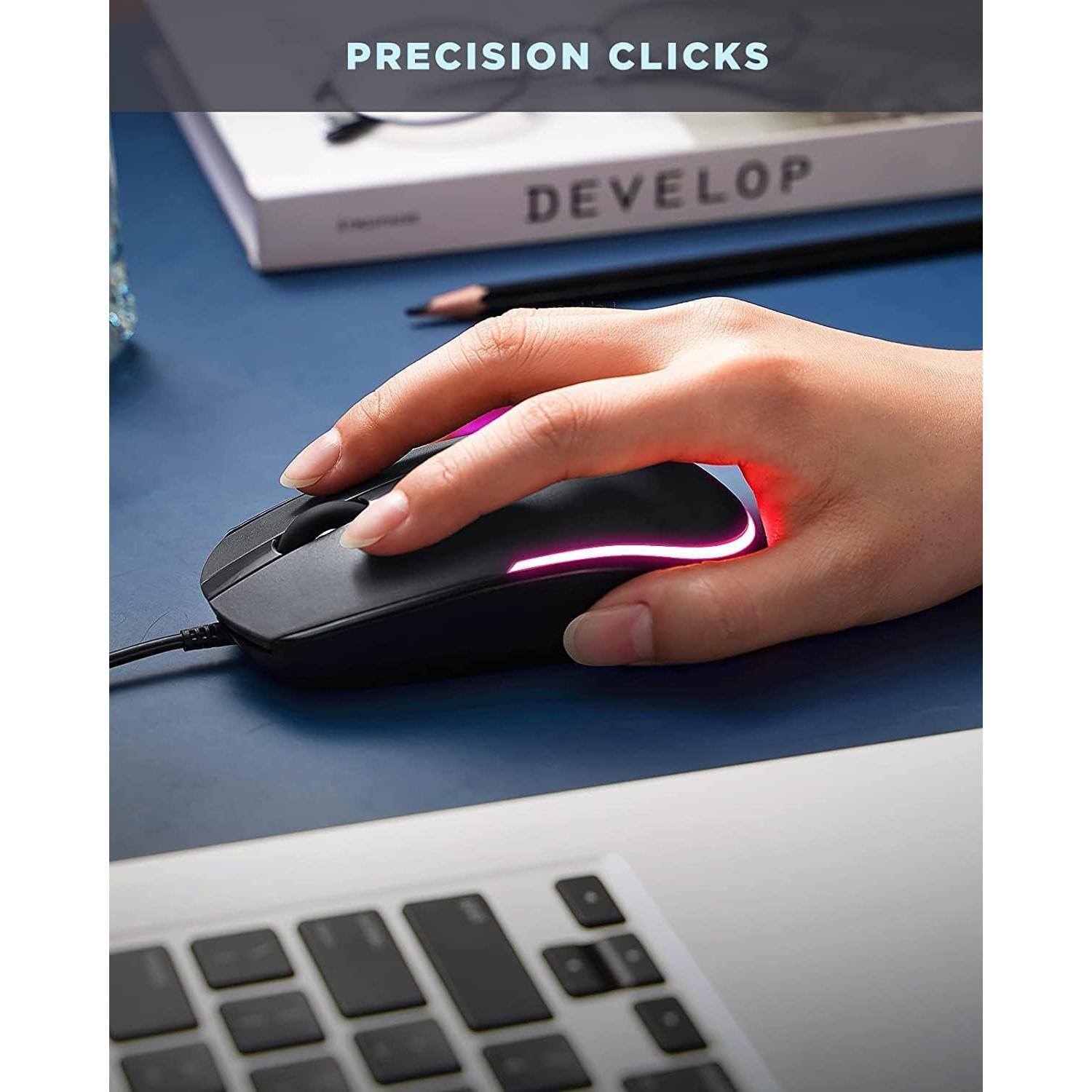 Earthley Blooms Wired Mouse Usb Computer With Rgb Backlit Optical Led ...