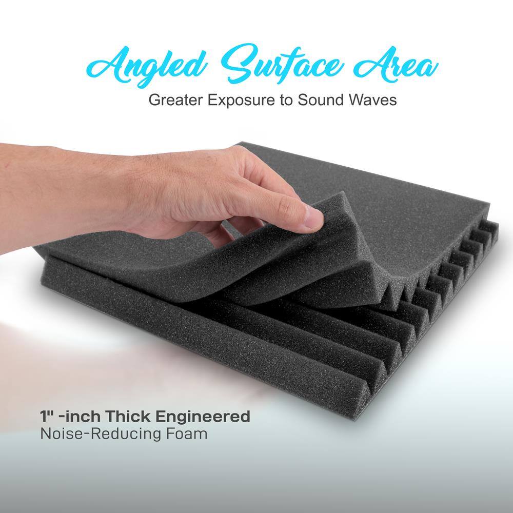 Angled Surface Area  
Greater Exposure to Sound Waves  

1" -inch Thick Engineered Noise-Reducing Foam