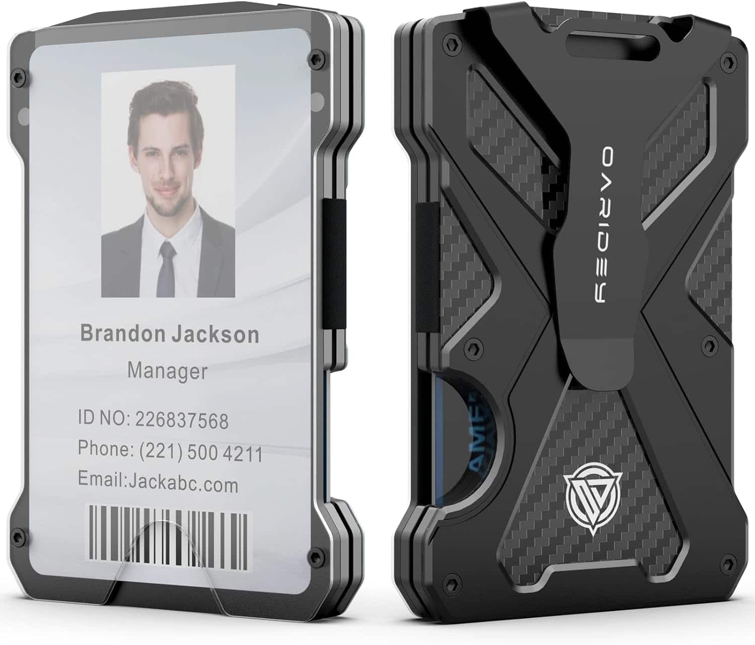 Vulpecula Spade - Men's Ultra-Thin Aluminum Wallet with RFID Blocking - Black