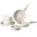 Alt View 9. Glintex - 17 Piece Pots and Pans Set Nonstick, Space Saving Induction Cookware with Detachable Handle and Glass Lids - White.