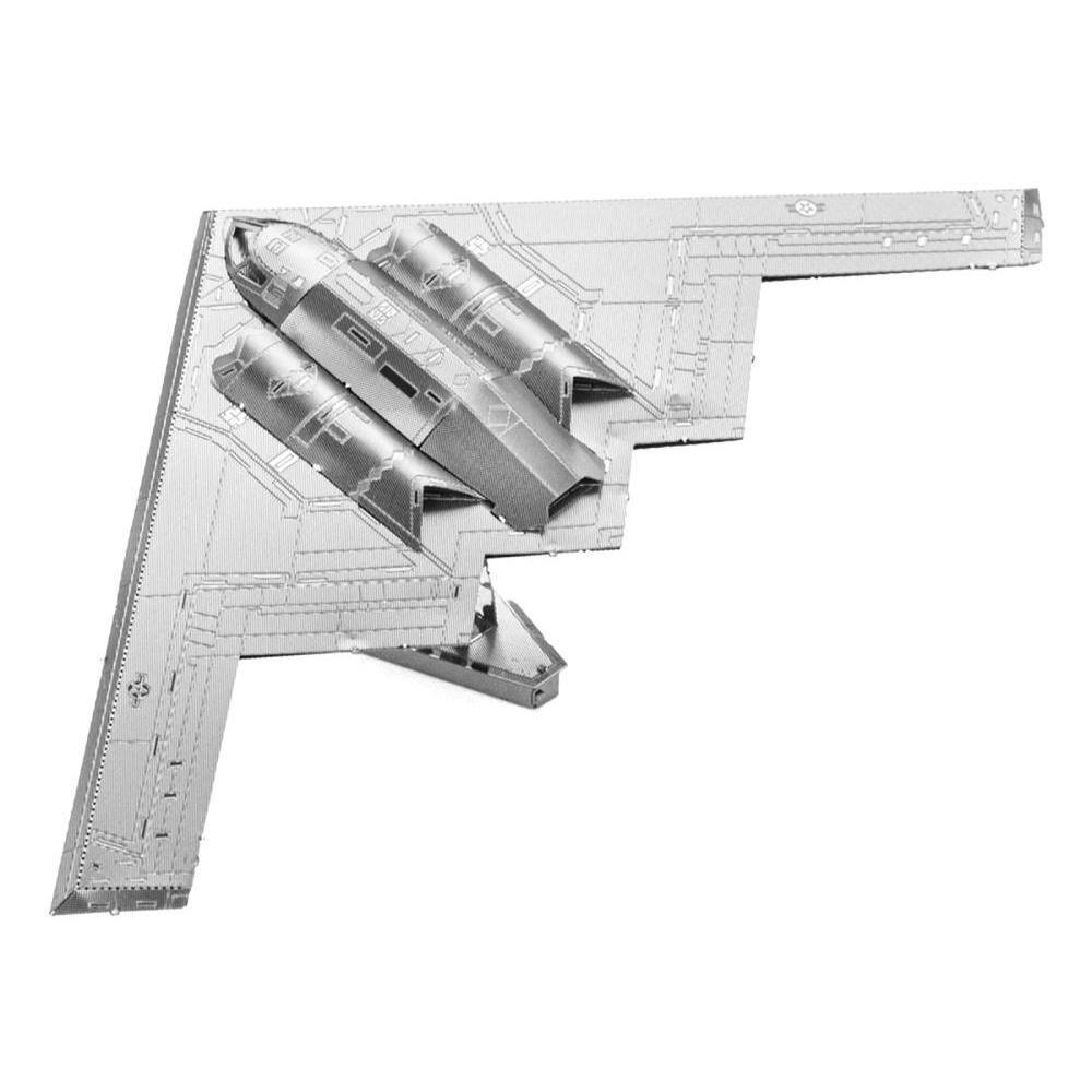 Angle. Metal Earth - Model Kit Northrop Grumman B-2 Spirit Stealth Bomber Aircraft (Moderate Difficulty) Steel Model by Metal Earth - Silver.