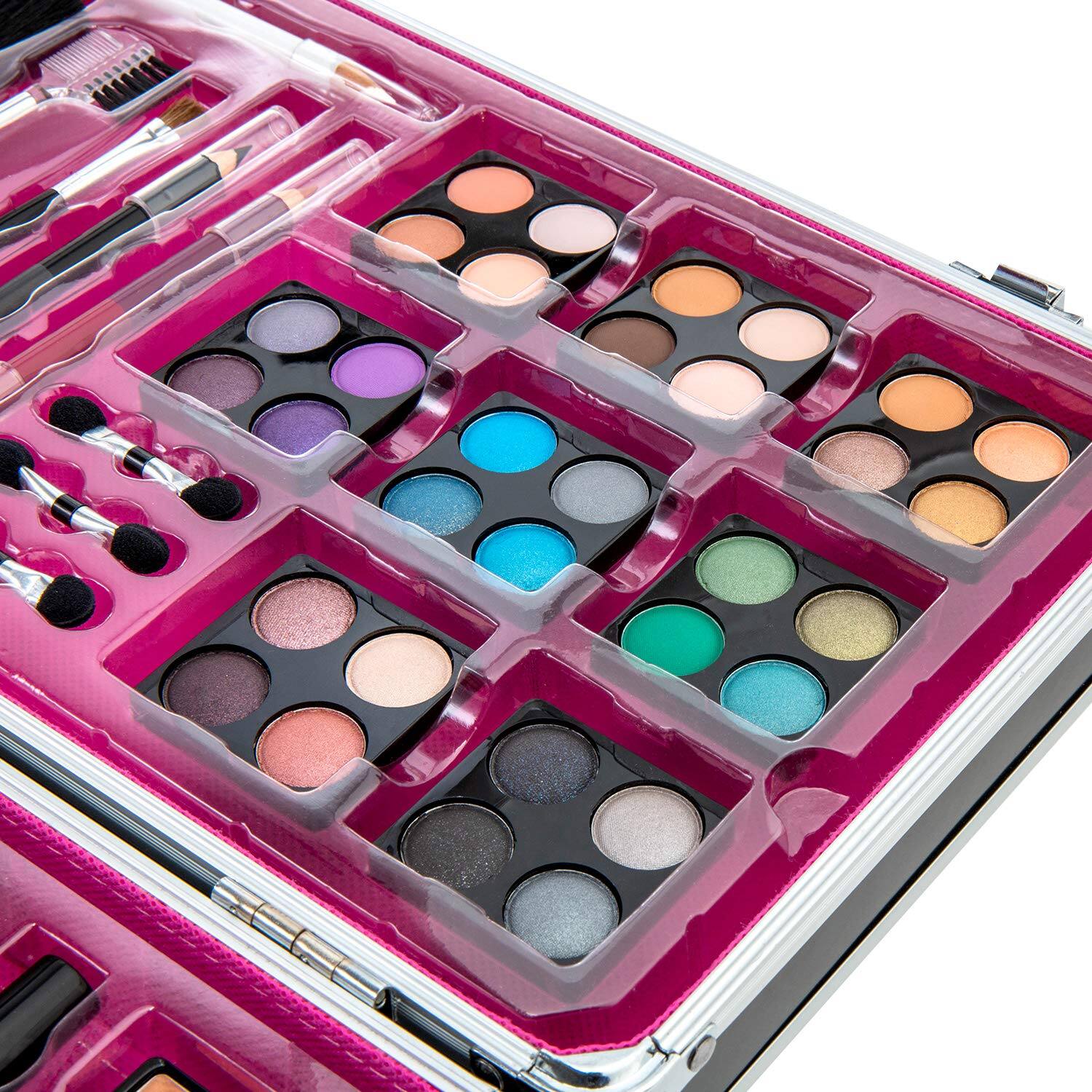 Alt View 3. Vokai - Makeup Kit Set, 60-Piece Makeup Set with Case and Carrying Handle (Pink) - Pink.