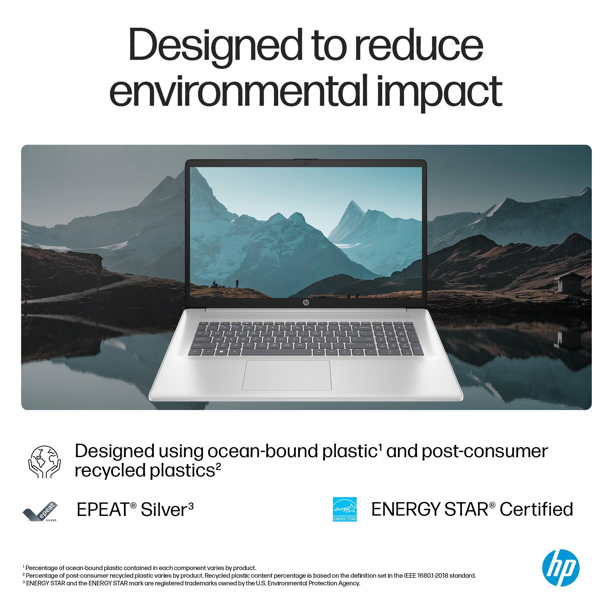 Designed to reduce environmental impact - Designed using ocean-bound plastic and post-consumer recycled plastics? epeat EPEAT Silver3: ENERGY STAR Certified. Percentage of ocean-bound plastic contained in each component varies by product. Percentage of post-consumer recycled plastic varies by product. Recycled plastic content percentage is based on the definition set in the FEE 10801-2018 standard. ENERGY STAR and the ENERGY STAR mark are registered trademarks owned by the US Environmental Protection Agency.