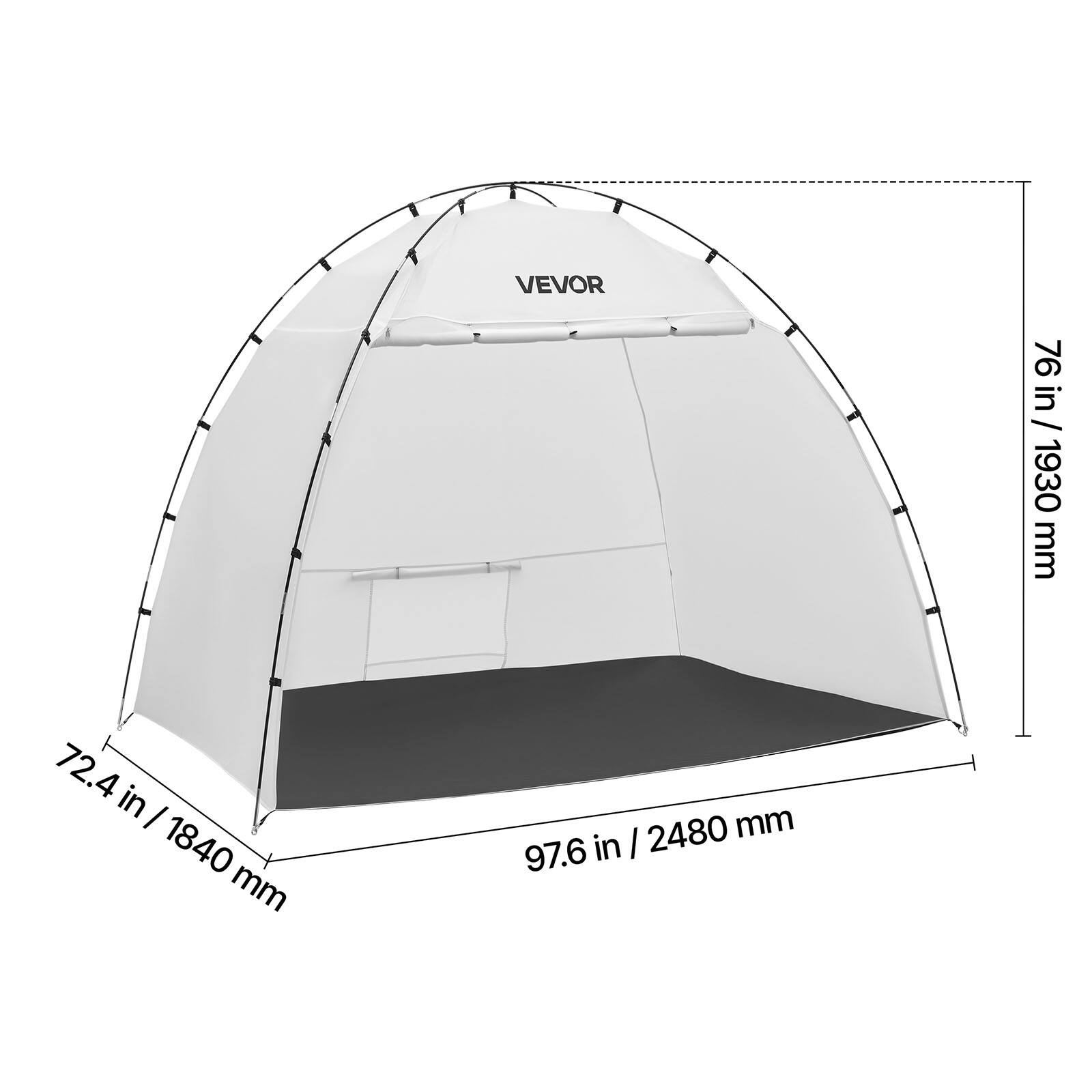 VEVOR  
76 in / 1930 mm  
72.4 in / 1840 mm  
97.6 in / 2480 mm